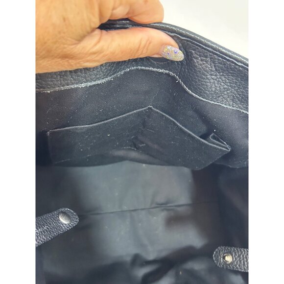 Claudia Firenze Leopard Print Calf Hair Black Leather Tote Vtg Italy Double Hand - Picture 16 of 16